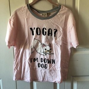“Yoga? I’m down dog” Cropped graphic T-Shirt